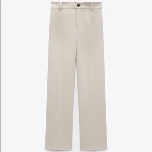 NWT ZARA Full Length Francoise Pant Trouser Ecru